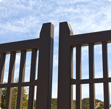 wood effect metal gates